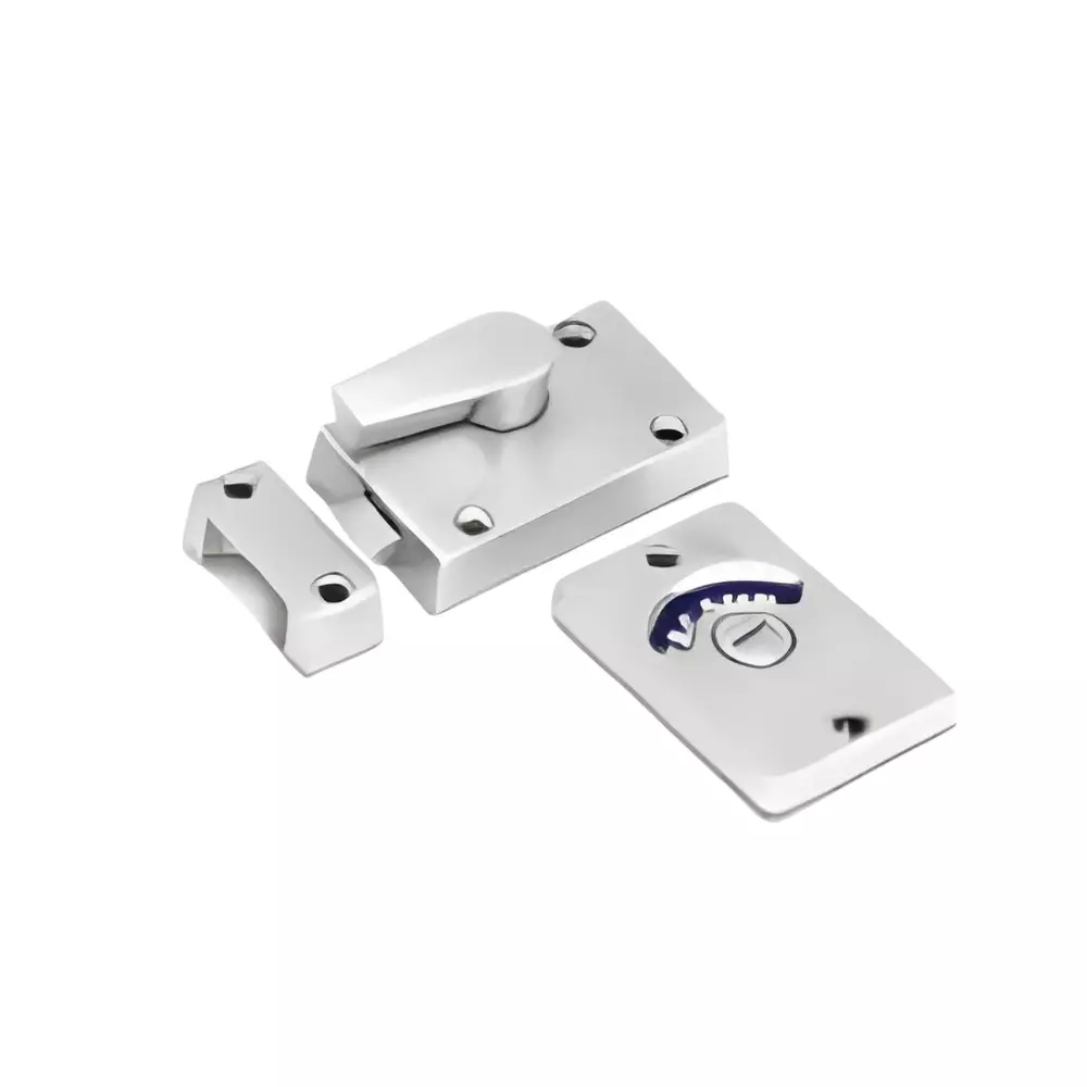 GEZE Indicating Bathroom Latch With Fixing Screws, Size 65 mm, SS Finish and Zinc Body, 8115817
