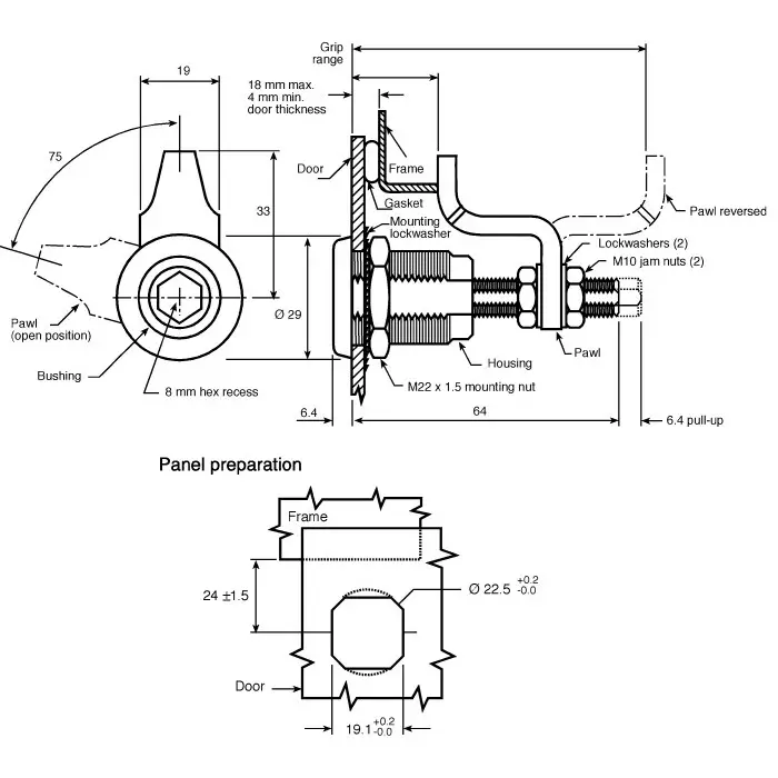 Southco Steel Compression Latch, E3-5-15
