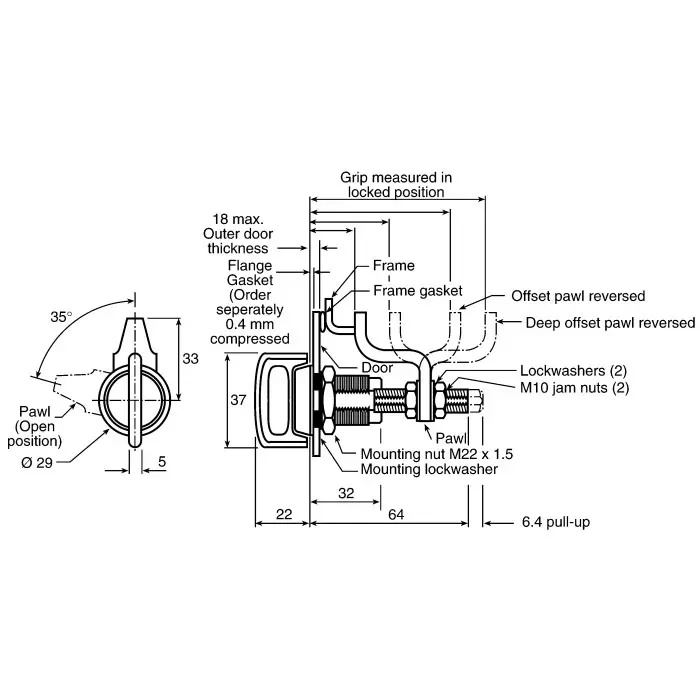 Southco Steel Zinc Compression Latch, E3-17-25