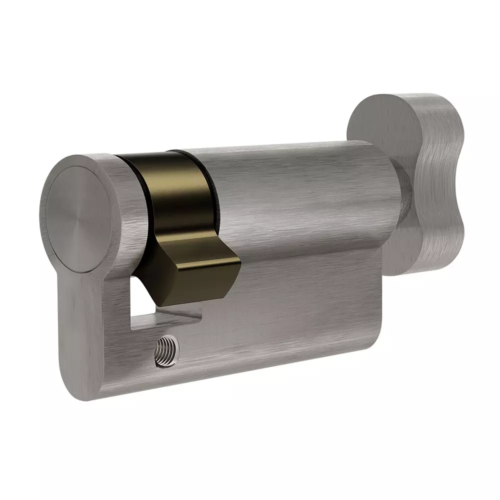 AIDO XL-C 3514 42 mm Satin Steel Finish Half Euro Profile Cylinder Lock