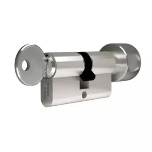DORMA Euro Profile with Key & Thumbturn DEC 6 Plus 70 mm (35 mm + 35 mm) Nickel Plated Key & Thumbturn, 9111382