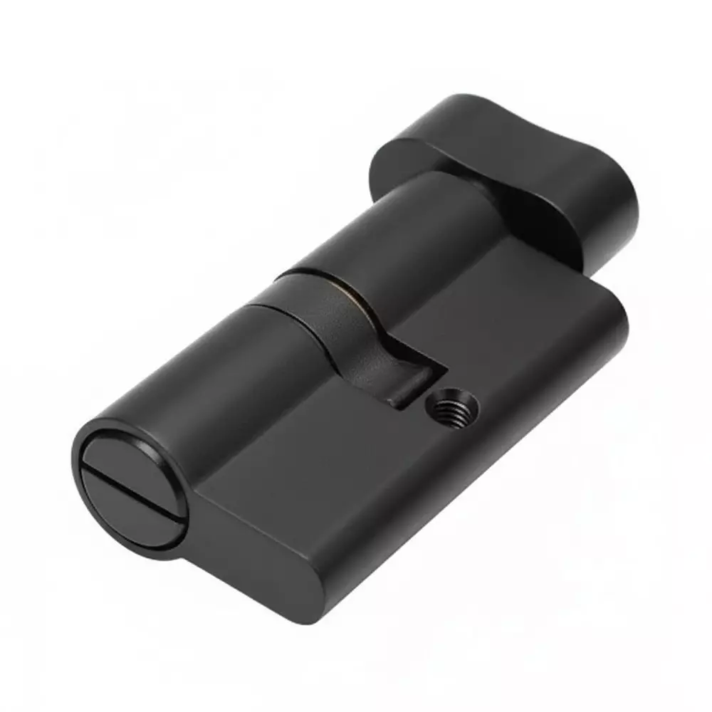 Ebco Mortise Door Lock Cylinder Brass Zen - 70 Coin x Knob Type Matte Black Finish and Size 70 mm, MDLCBZ-70-CK-BL