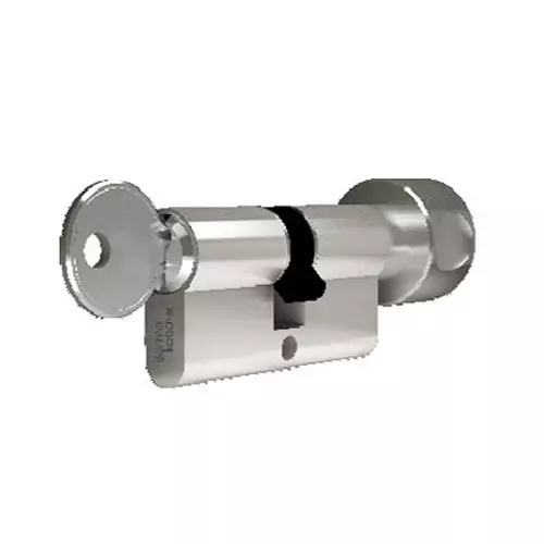 DORMA Euro Profile with Key & Thumbturn DEC 6 Plus 60 mm (30 mm + 30 mm) Nickel Plated Key & Thumbturn, 9111479