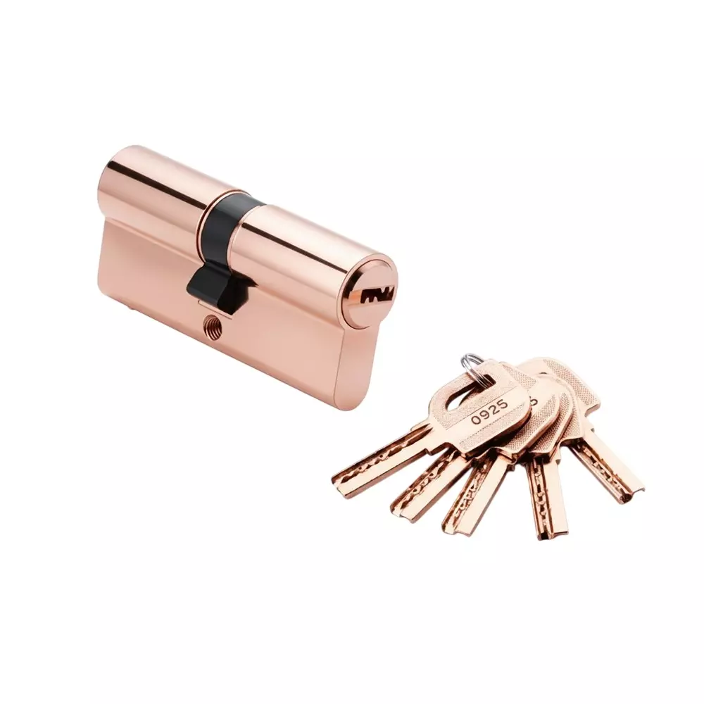 Quba Euro Profile Cylinder Lock Computer Key RGPVD Finish 90 mm, Q 20 KK