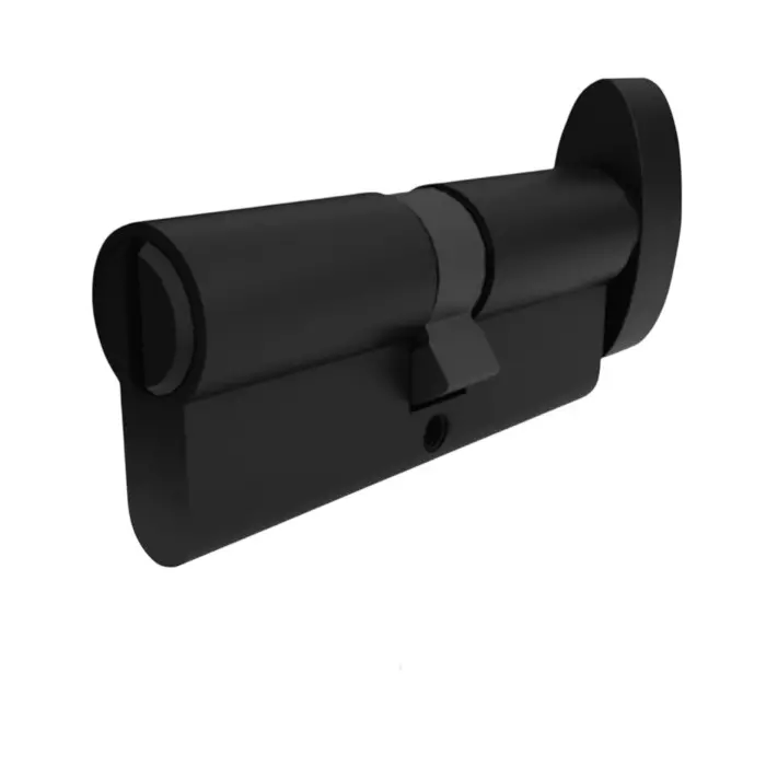 Hafele Brass Privacy Cylinder Lock Thumb Turn Inside + Emergency Release Outside Euro Profile (Without Key) 62 mm Size Matte Black Finish, 916.88.887