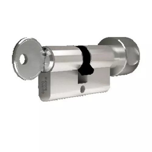 DORMA Euro Profile with Key & Thumbturn DEC 6 Plus 90 mm (45 mm + 45 mm) Nickel Plated Key & Thumbturn, 9111485