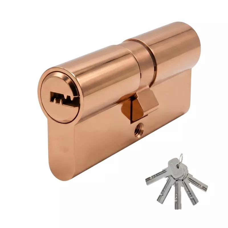 Hafele Brass Double Cylinder Lock (K+K) With 5 Dimple Keys Euro Profile 62 mm Size Anthracite Finish, 916.88.467