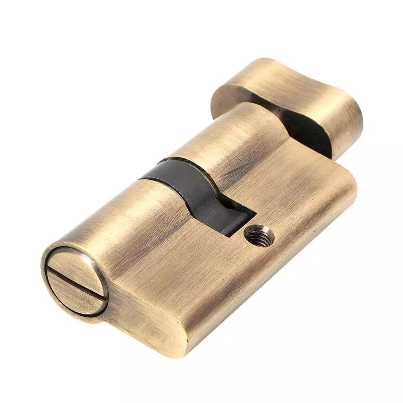 Link Euro Profile Bathroom Cylinder Lock Brass Antique Finish 62 mm