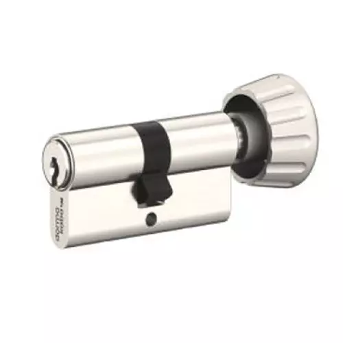 DORMA Euro Profile Cylinder Lock Quattro Plus 70 mm (35 mm + 35 mm) Nickel Plated Key & Thumbturn