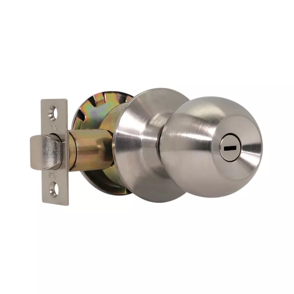 Yale Cylindrical Knob 60/70 mm B/S Adjustable Satin Steel Finish Bathroom Function, CA5122 US32D 60/70BS