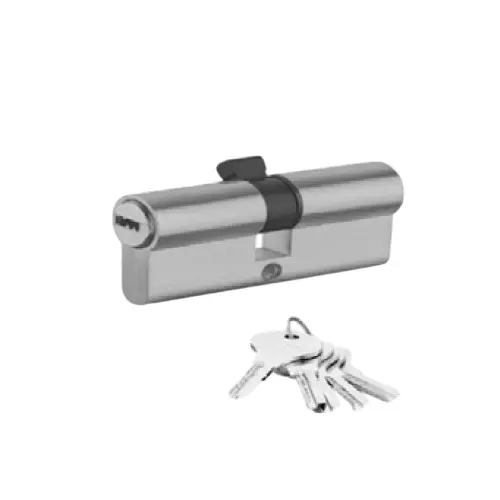 GEZE Euro Profile Cylinder Key/Key Type, Size 60 mm, Brass Body and AB, SS Finish with 5 Ultra Keys, 8115301