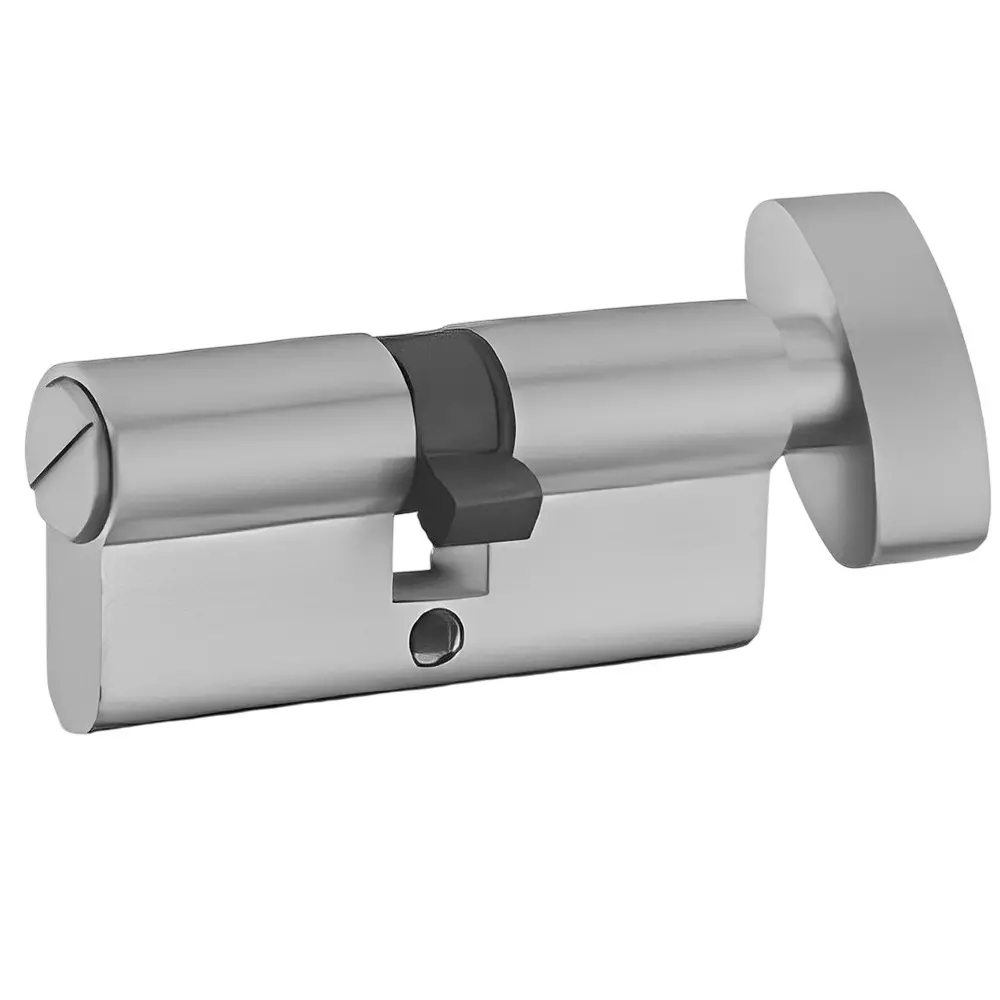 GEZE Euro Profile Cylinder Bathroom Knob/Coin Type, Size 80 mm, Brass Body and AB, SS Finish, 8115309