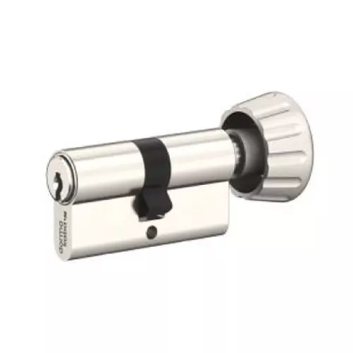 DORMA Euro Profile Cylinder Lock Quattro Plus 80 mm (40 mm + 40 mm) Nickel Plated Key & Thumbturn