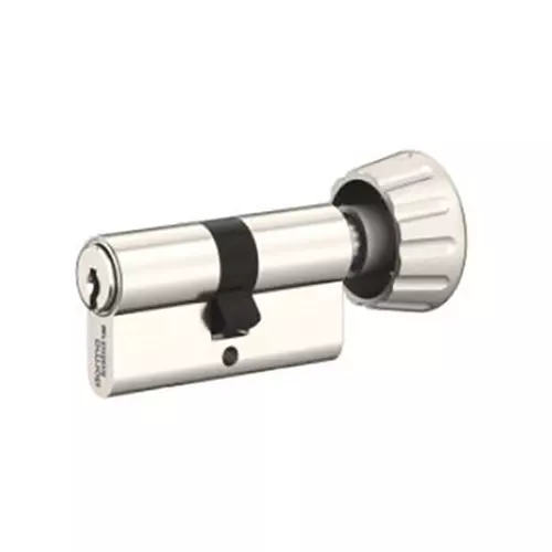 DORMA Euro Profile Cylinder Lock Penta Cross 60 mm (30 mm + 30 mm) Nickel Plated Key & Thumbturn, 9200771