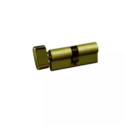Hettich Euro Profile Cylinder Lock HTCL 60 One Side Key and One Side Knob Antique Brass Finish 40 mm Door Thickness