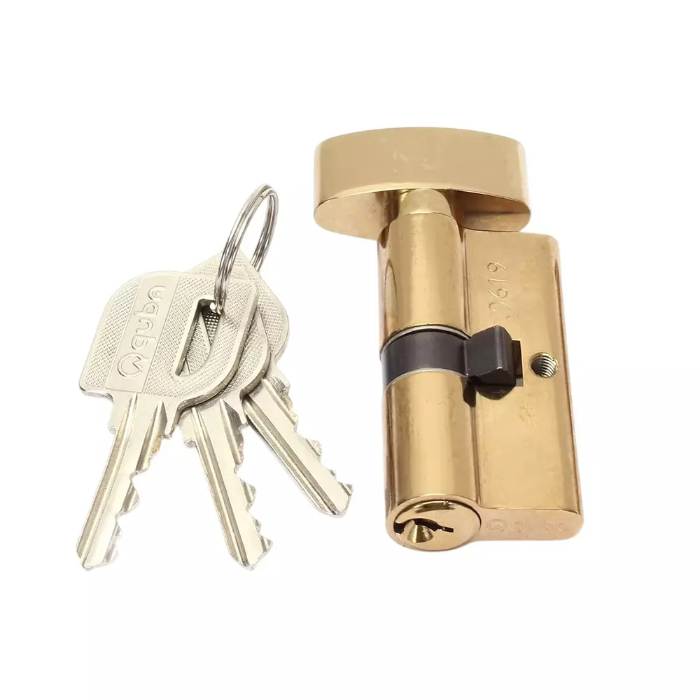 Quba Euro Profile Cylinder Lock Regular Key BGPVD Finish 90 mm, Q 10 LK