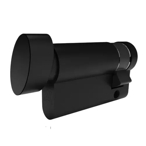 Hafele Brass Single Cylinder Lock with Knob Thumb Turn (Without Key) Euro Profile 35+10 mm Size Matte Black Finish, 916.88.881