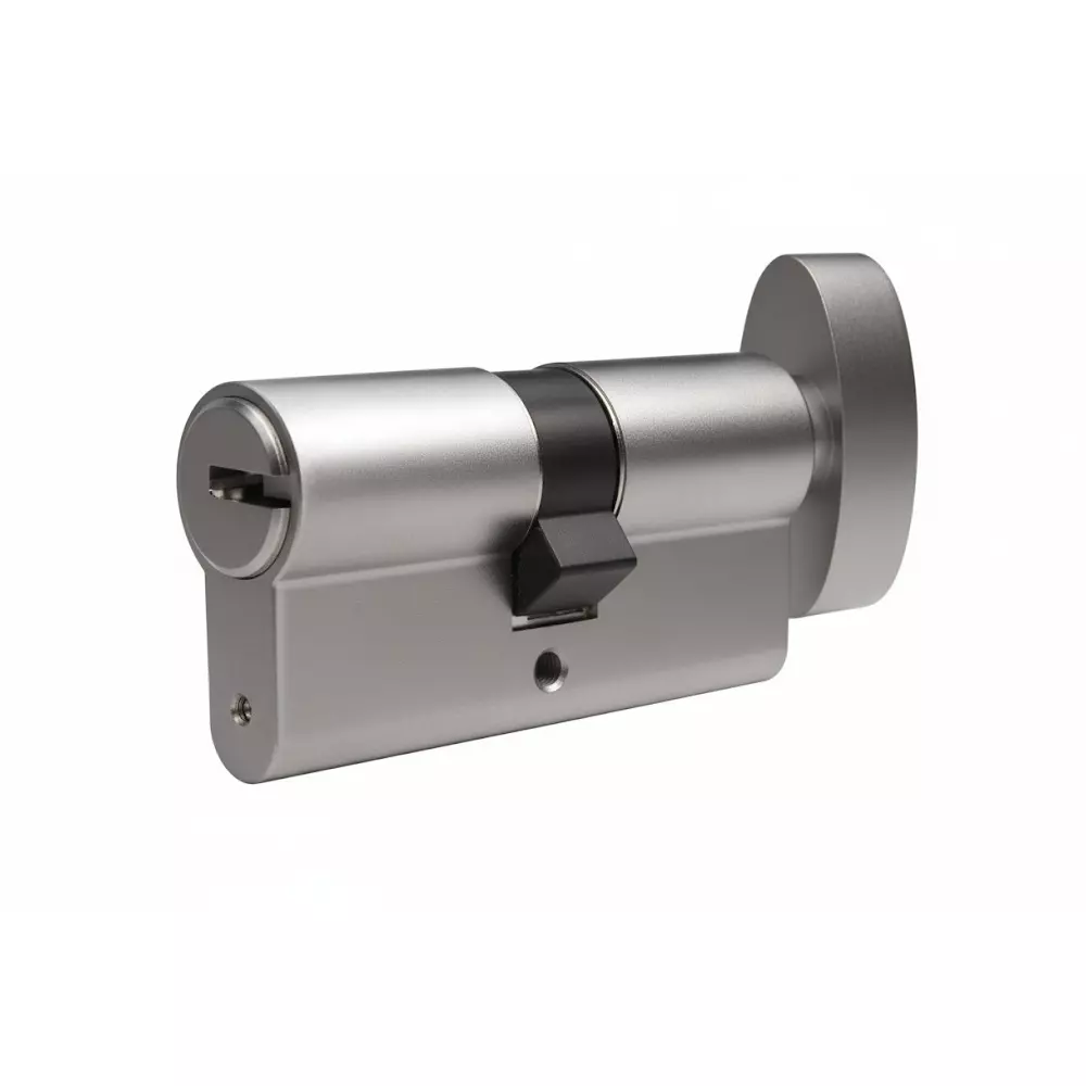 AIDO XL-C Euro Profile Cylinder with Thumbturn and Key Brass 60 mm SS Matt Finish, XL-C 2604