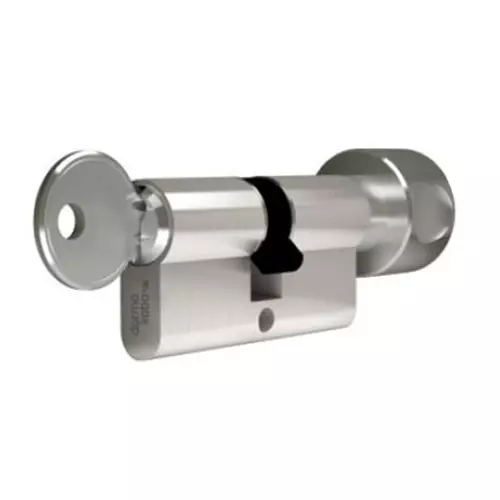 DORMA Euro Profile with Key & Thumbturn DEC 6 Plus 100 mm (50 mm + 50 mm) Nickel Plated Key & Thumbturn, 9111400