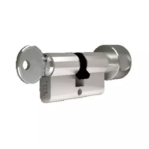 DORMA Euro Profile with Key & Thumbturn DEC 6 Plus 70 mm (35 mm + 35 mm) Nickel Plated Key & Thumbturn, 9111481