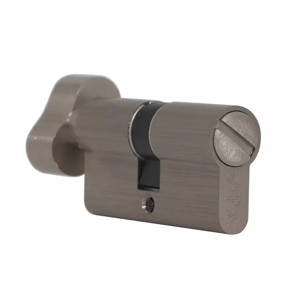 Yale Euro Profile Bathroom Cylinders 80 mm 6-Pin Tumbler Mechanism Satin Nickel, 80 MM (SN) BK-S