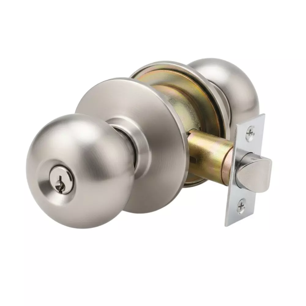 Yale Cylindrical Knob without Keys 60/70 mm B/S Adjustable Satin Steel Finish Bathroom Function, CN5122 US32D 60/70BS
