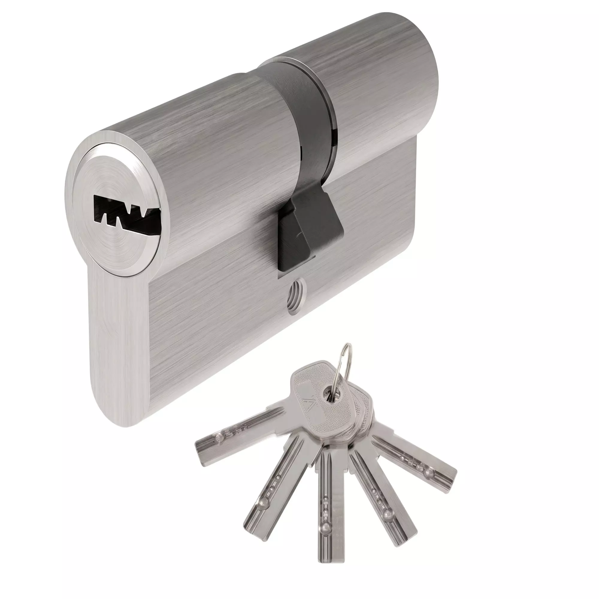 Hafele Brass Double Cylinder Lock (K+K) With 5 Dimple Keys Euro Profile 90 mm Size Matte Black Finish, 916.88.479
