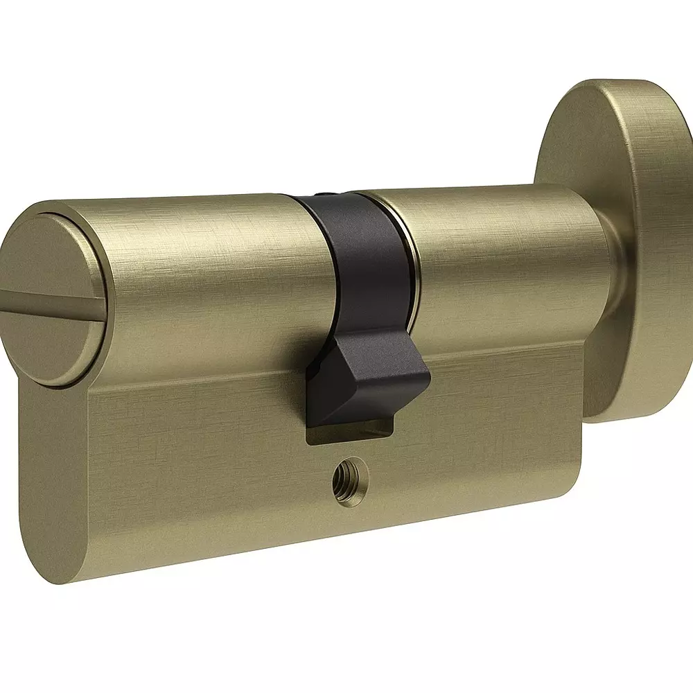 AIDO XL-C Euro Profile Cylinder with Thumbturn and Key Brass 70 mm Antique Brass Finish, XL-C 2614