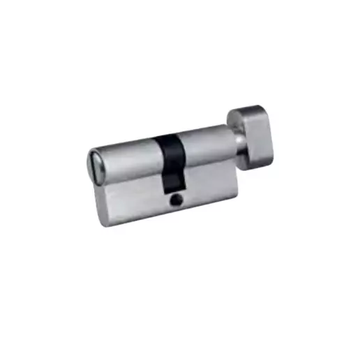 Hettich Euro Profile Cylinder Lock HBCL 70 One Side Knob and One Side Coin Slot Stainless Steel Finish 50 mm Door Thickness