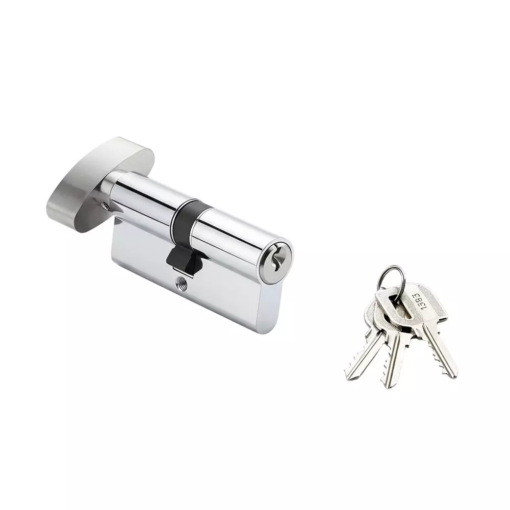 Quba Euro Profile Cylinder Lock Regular Key SS Finish 80 mm, Q 10 LK