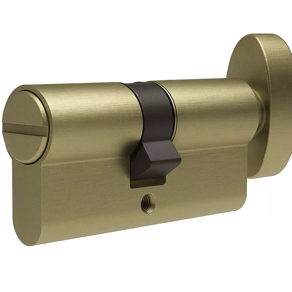 AIDO XL-C Euro Profile Cylinder with Thumbturn and Coin Operation Brass 70 mm Antique Brass Finish, XL-C 2617