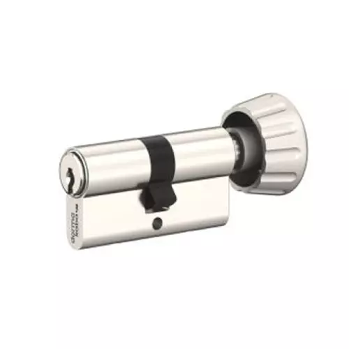 DORMA Euro Profile Cylinder Lock Expert Plus 60 mm (30 mm + 30 mm) Nickel Plated Key & Thumbturn, 9200656