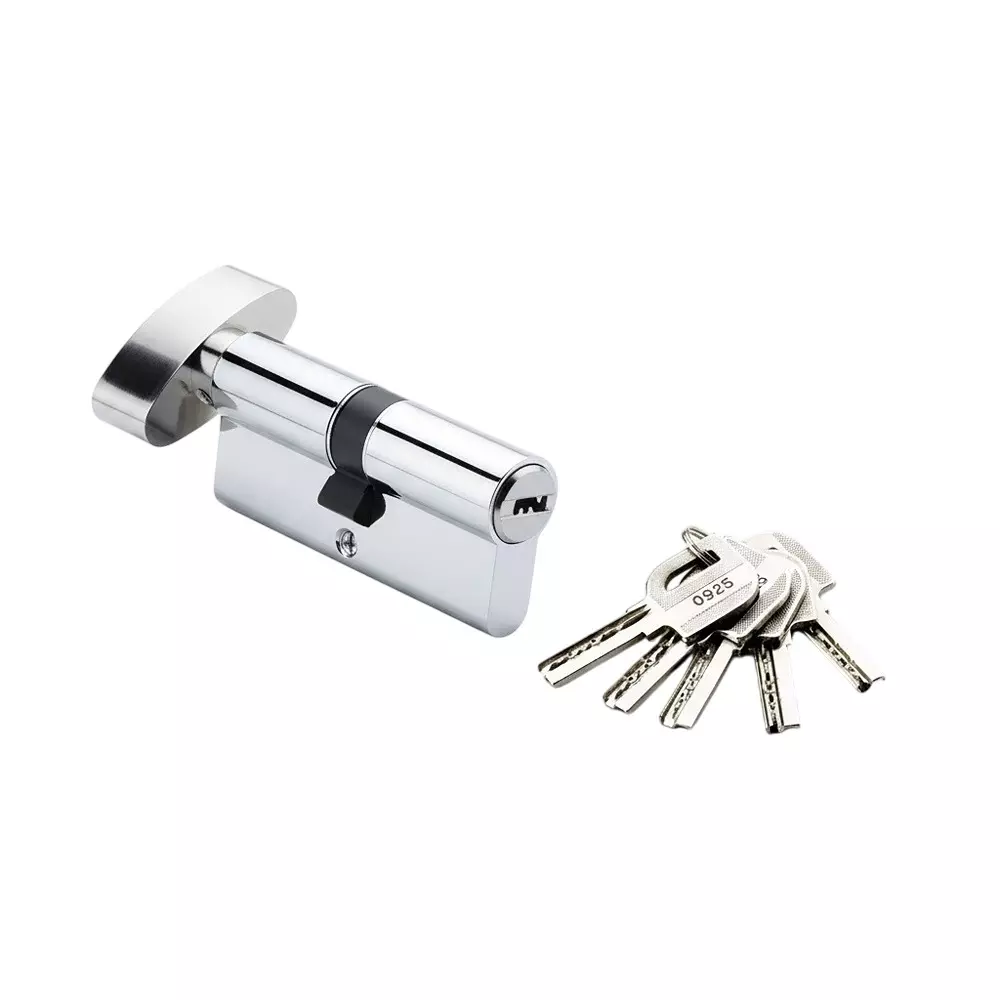 Quba Euro Profile Cylinder Lock Computer Key SS Finish 100 mm, Q 20 LK