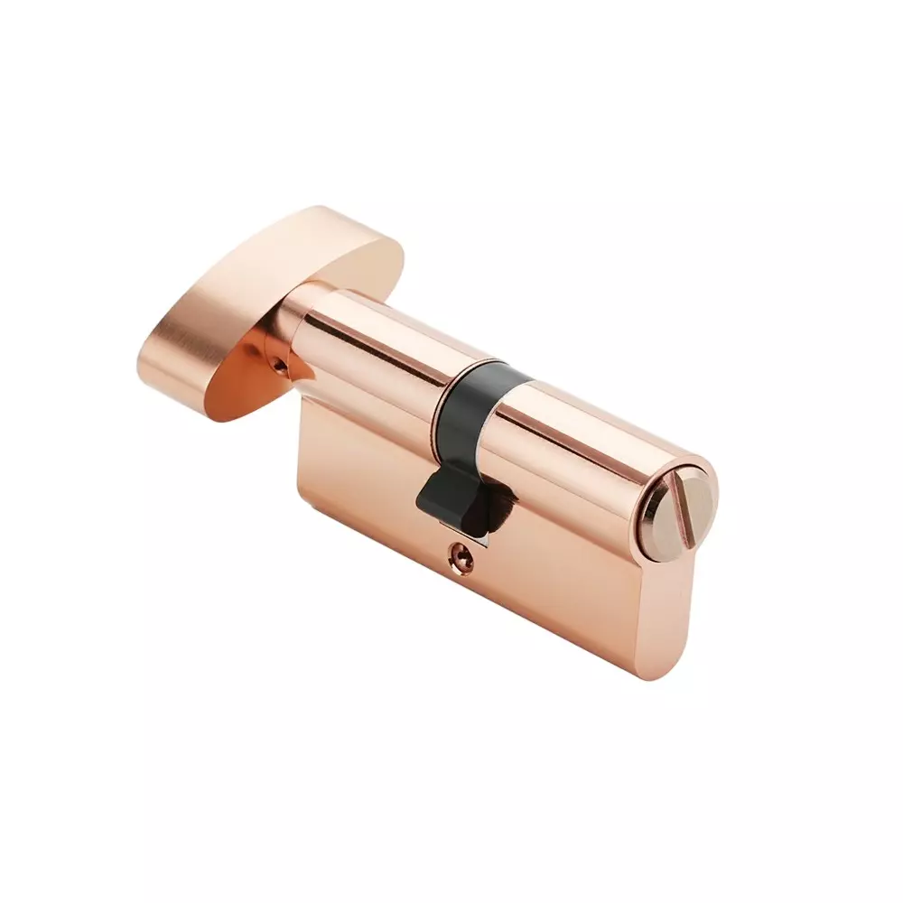 Quba Euro Profile Key Less Cylinder Brass 70 mm RGPVD Finish, Q KL