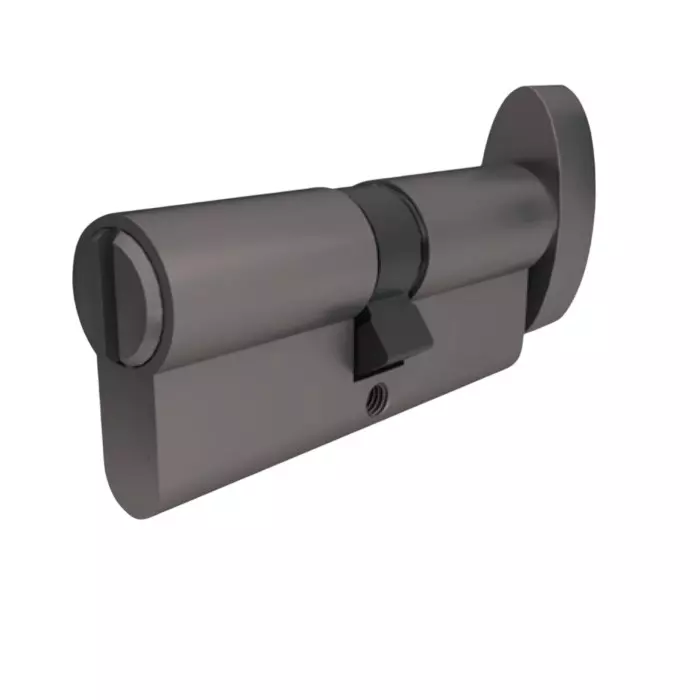 Hafele Brass Privacy Cylinder Lock Thumb Turn Inside + Emergency Release Outside Euro Profile (Without Key) 70 mm Size Anthracite Finish, 916.88.894