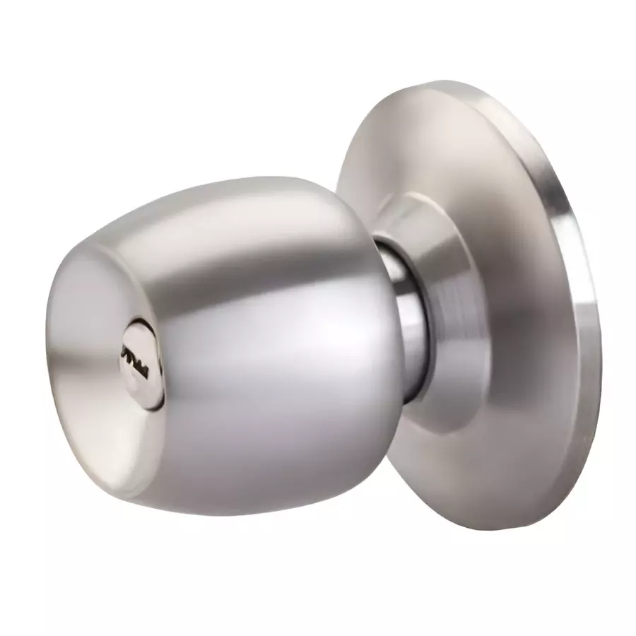 Jainson Locks Protec Knob Lock Pin Cylinder Iron Key 3 Keys S.S Finish, 588