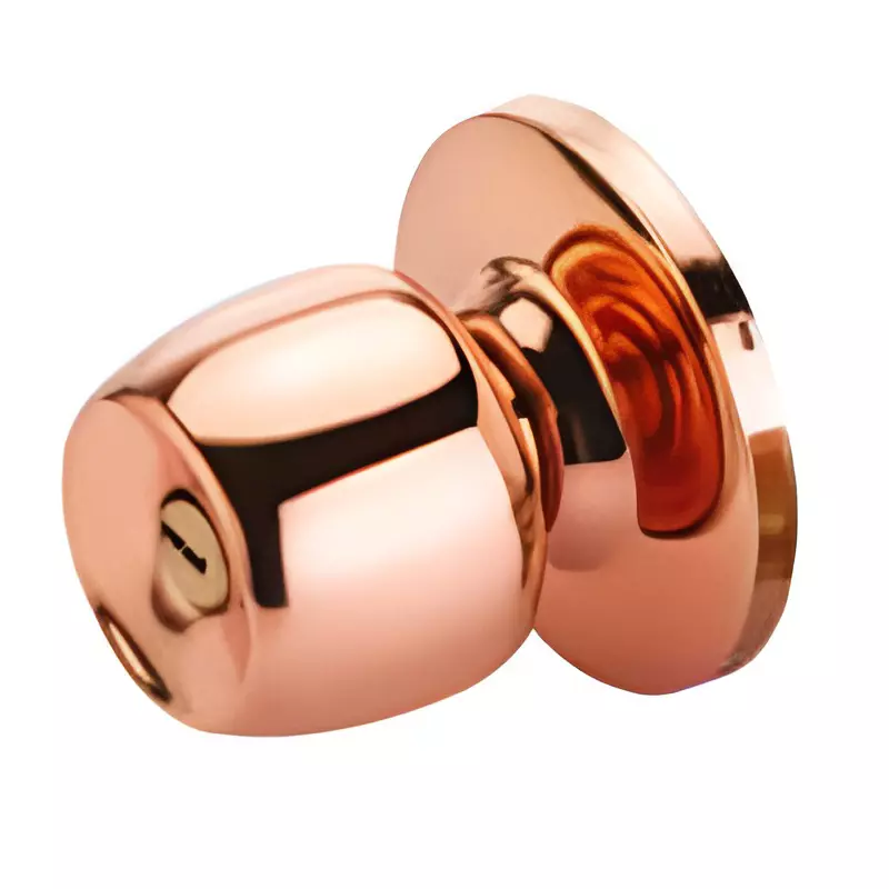 Jainson Locks Protec Knob Lock Ultra Brass Key 3 Keys Rose Gold Finish, 584