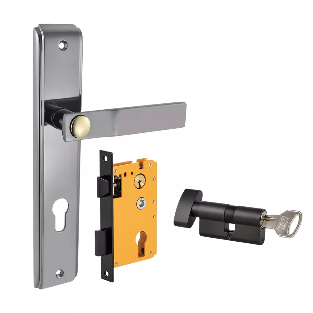 Dorset ML Series Luce Lock Sets With Knob and Key Cylinder 70 mm BNFG Finish, HL LCE OR