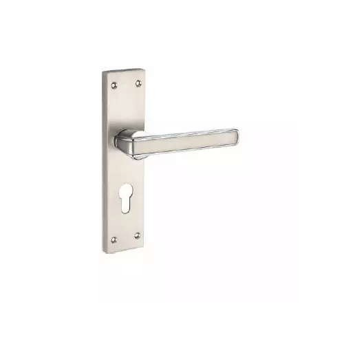 Jainson Locks Saga Enzo Cylinder Mortise Handle Lock Set 62 mm x 200 mm Matt Satin + Cp Finish, 721
