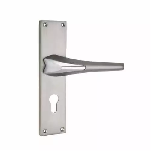 Jainson Locks Saga Bone Cylinder Mortise Handle Lock Set 62 mm x 200 mm Matt Satin + Cp Finish, 616