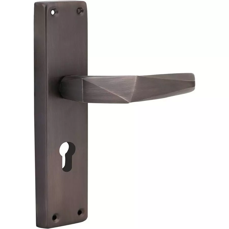 Atom Iron Brown Door Handle Lock Set, MH-WIH806-CY-BM-OSK-08