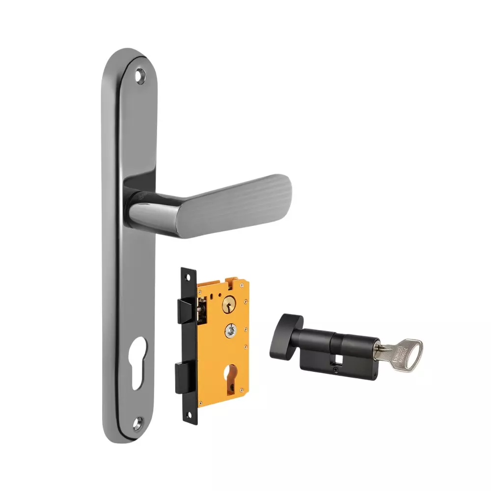 Dorset HL Series Pluris Lock Sets with Knob and Key Cylinder 60 mm BN Finish, HL PLR