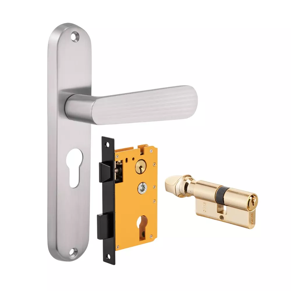 Dorset HL Series Pluris Lock Sets With Knob and Key Cylinder 70 mm SS Finish, HL PLR