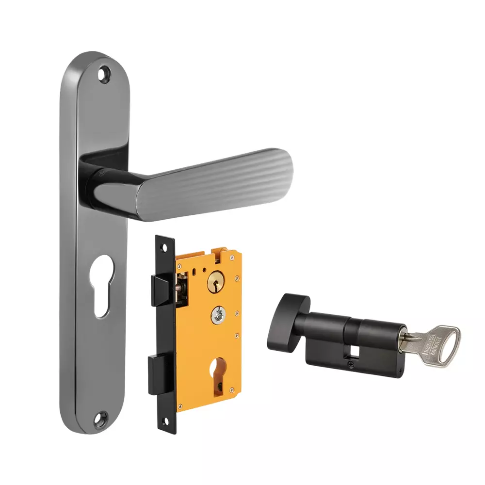 Dorset ML Series Pluris Lock Sets With Knob and Key Cylinder 70 mm BN Finish, ML PLR