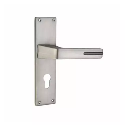 Jainson Locks Saga Edge Cylinder Mortise Handle Lock Set 62 mm x 250 mm Matt Satin + Black Finish, 606