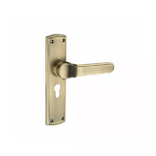 Jainson Locks Full Zinc Marco Cylinder Mortise Handle Lock Set 60 mm x 200 mm Matt Antique + Gold Finish, 972