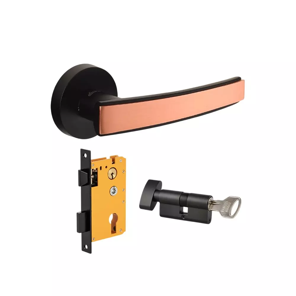 Dorset HL Series Amira Lock Sets with Knob and Key Cylinder 70 mm GM Finish, HL AMA