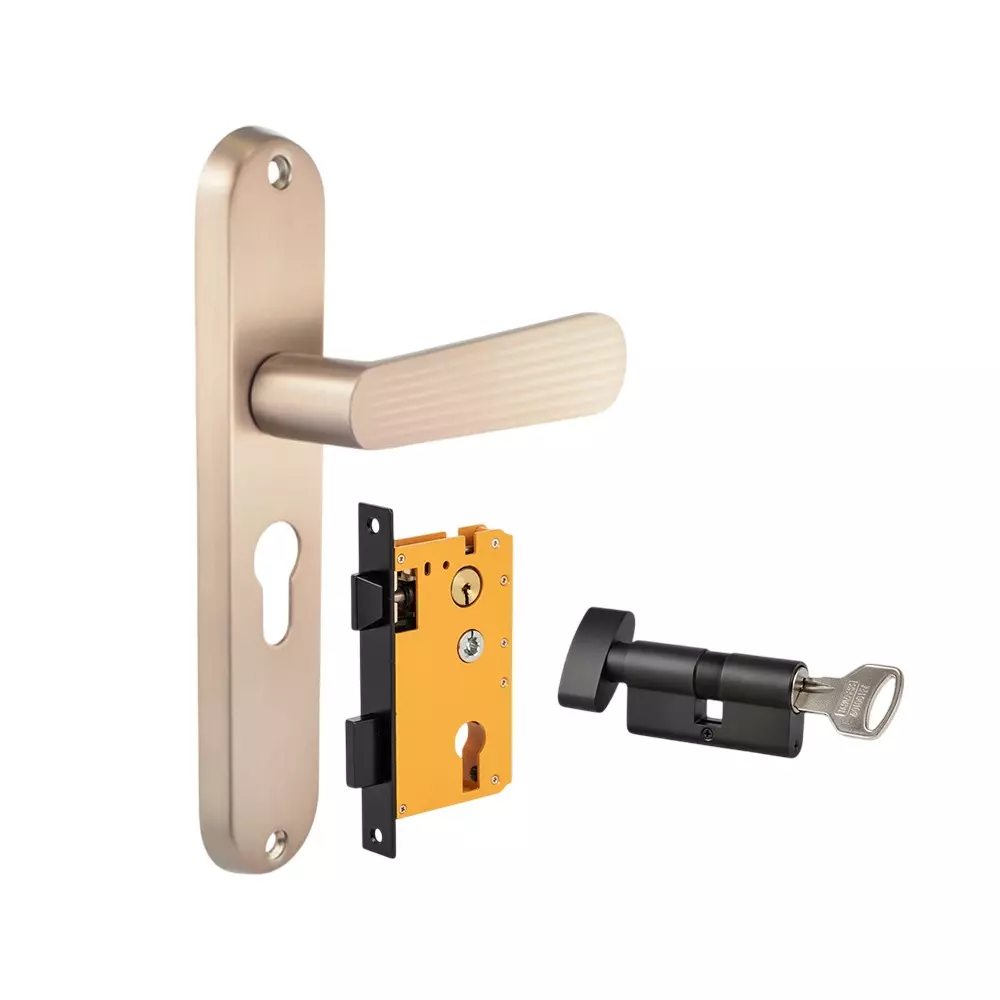 Dorset HL Series Pluris Lock Sets with Knob and Key Cylinder 60 mm CB Finish, HL PLR