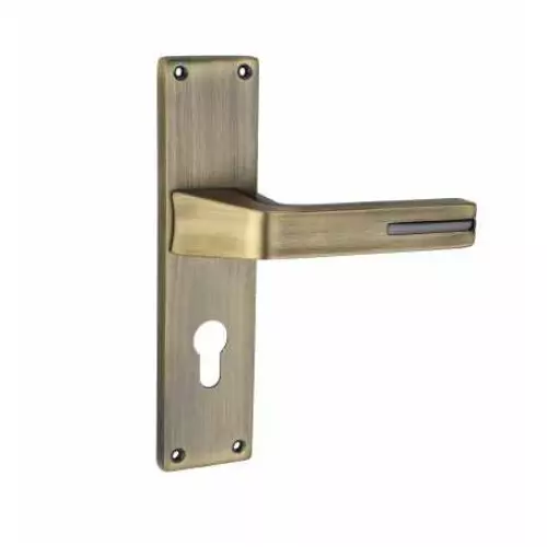 Jainson Locks Saga Edge Cylinder Mortise Handle Lock Set 62 mm x 250 mm Matt Antique + Black Finish, 612
