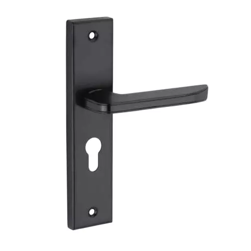 Jainson Locks Ss + Zinc / Alm Flute Cylinder Mortise Handle Lock Set Normal 60 mm Cylinder Size & 200 mm Size Jet Black Finish, 478